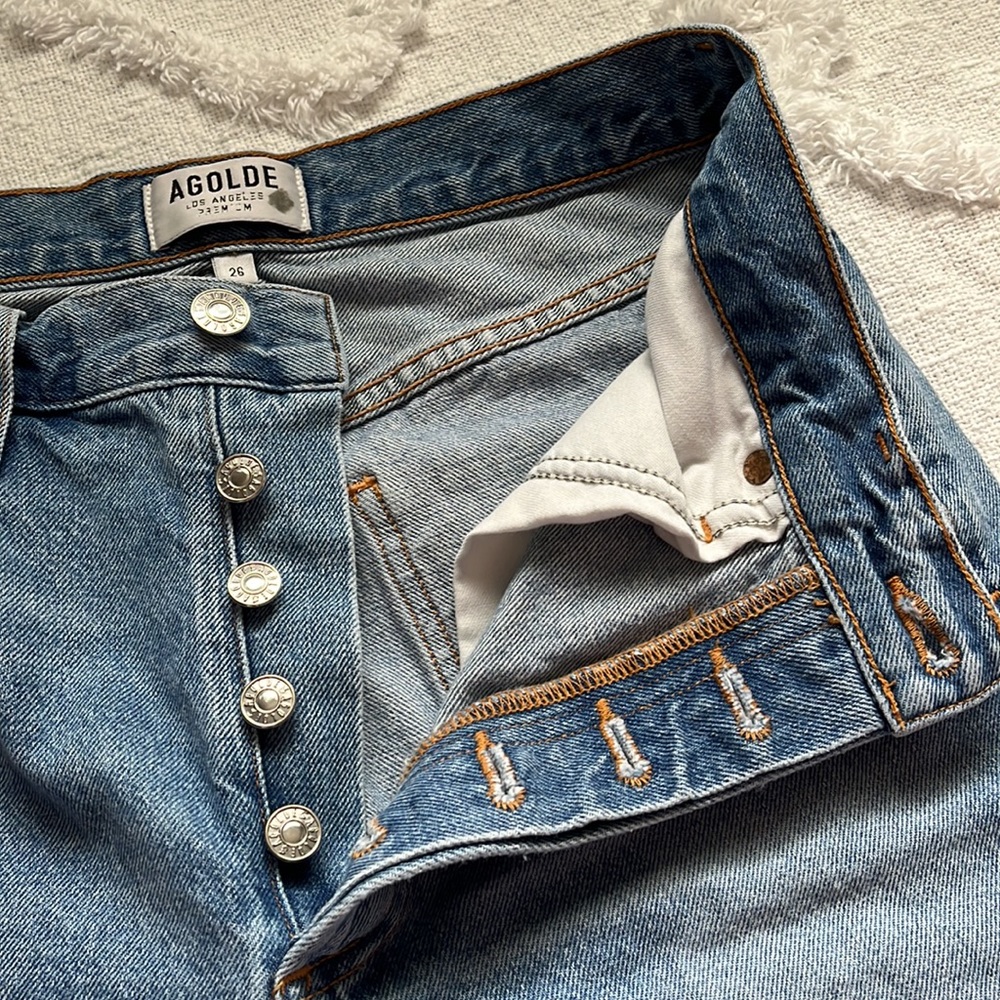 Agolde Light Blue High Rise Jeans - Picture 6 of 16